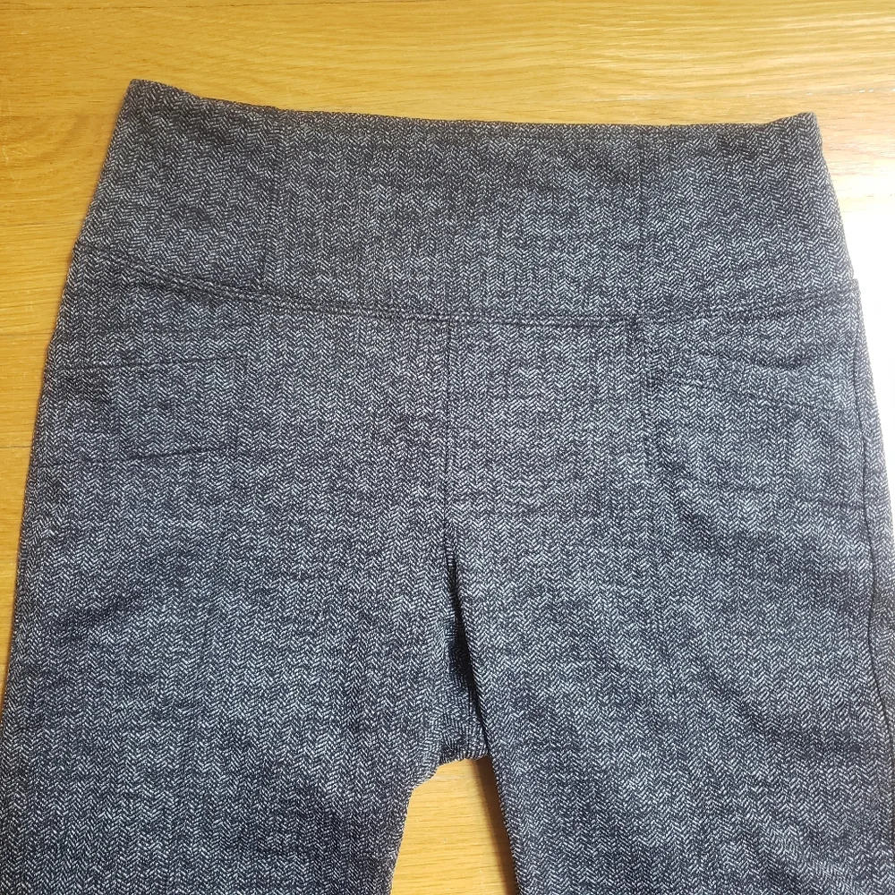 Athleta Herringbone High Waisted Leggings Pockets Medium Tall Charcoal Gray Grey - Picture 3 of 13